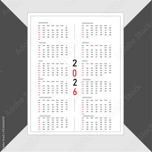 Modern calendar design 2026