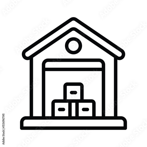 Catch a sight of this trendy warehouse glyph icon