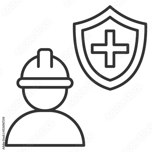 Injury Prevention Outline Icon Element For Design