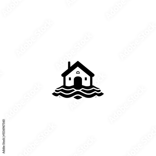 Water Flood Hazard Icon Design