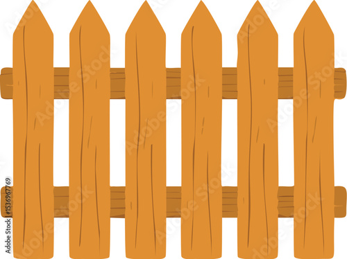 wooden fence on white background