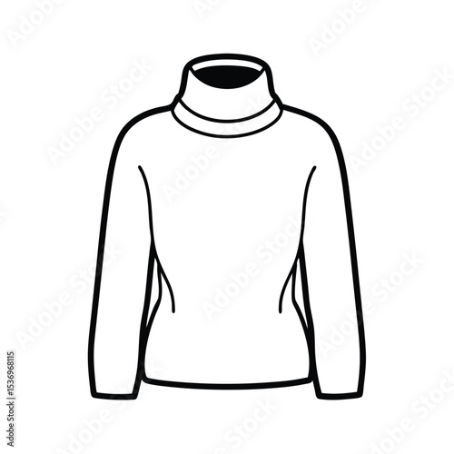 High resolution vector illustration of a classic turtleneck sweater design perfect for fashion apparel branding and textile projects