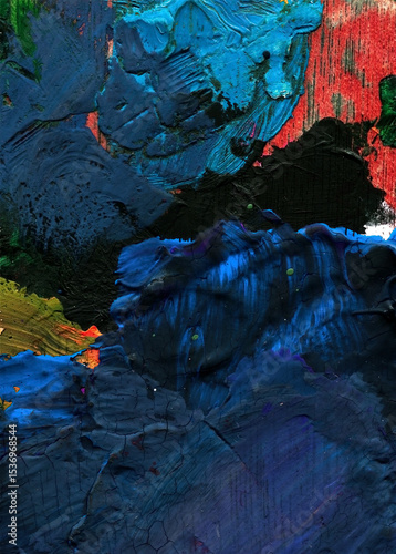 Expression of painting color and brushstroke. Explosive color neon glow. Abstract illustration for background