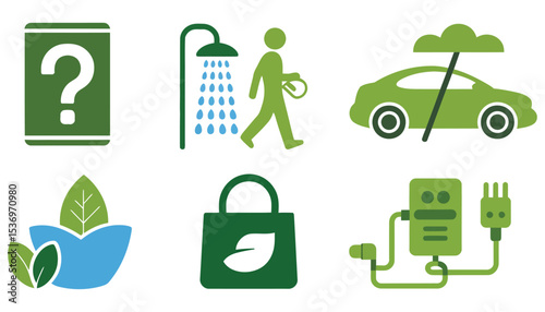 Green ecology and nature icon set a vector illustration of bio and recycling symbols