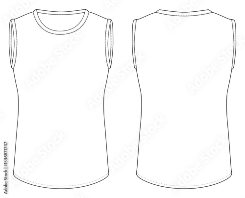  sleeveless t shirt vector illustration template design
