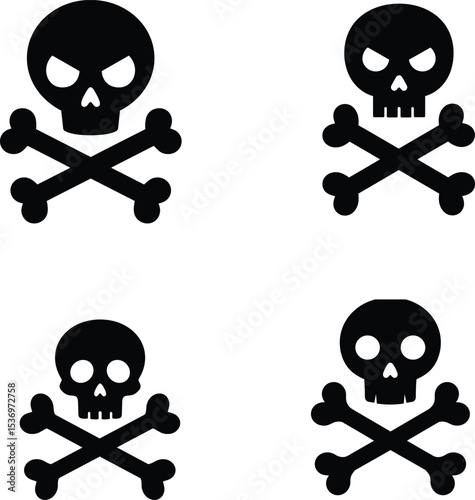 halloween skull silhouette, vector, illustration, line art.