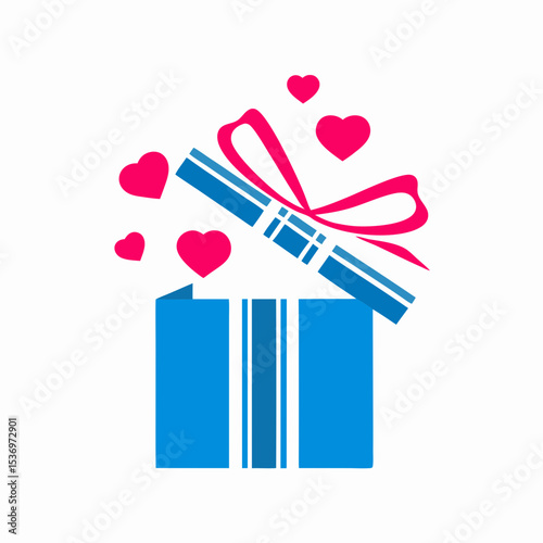 Minimal Romantic Gift Icon Design vector.