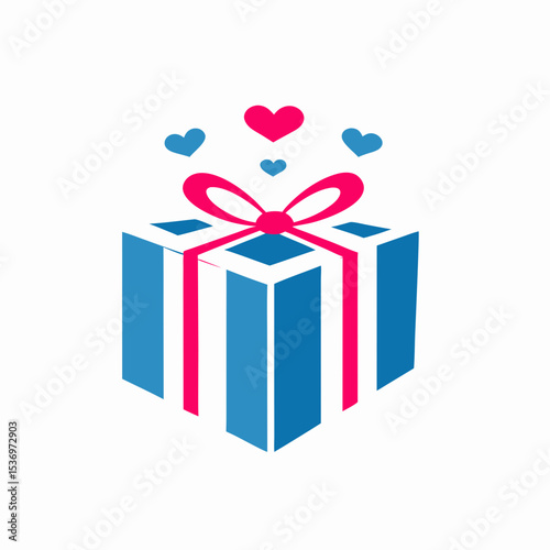 Minimal Romantic Gift Icon Design vector.