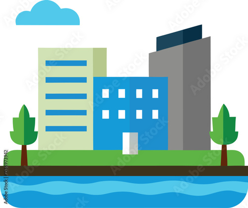 vector illustration of modern city