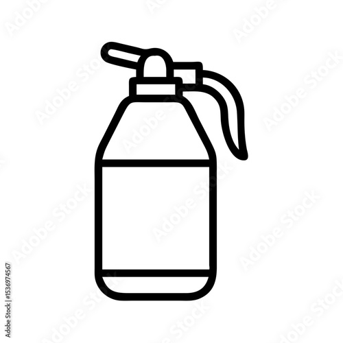 Minimalist black outline vector icon of a fire extinguisher, symbolizing safety, emergency response, and fire protection in a clean and simple design