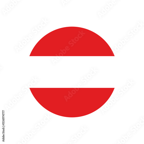 austria round flag , vector isolated on transparent background