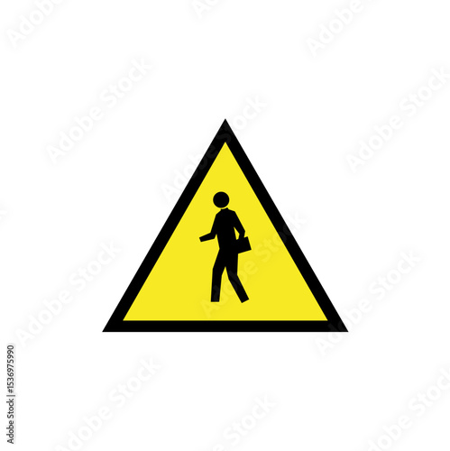 Pedestrian warning icon, suitable for warning design in certain places