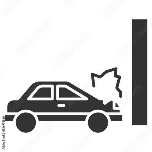 Accident Glyph Icon Element For Design
