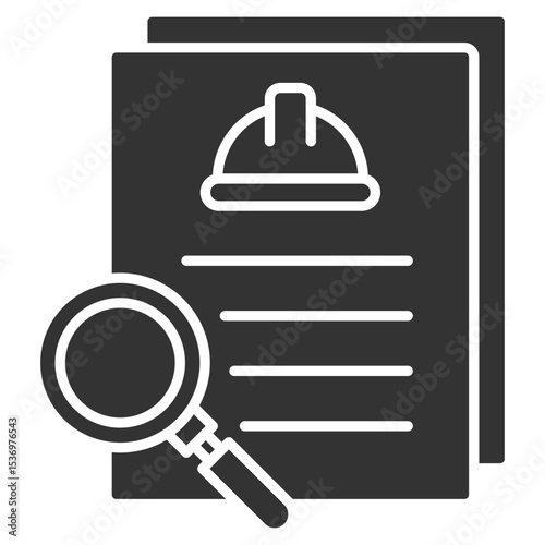 Inspection Glyph Icon Element For Design