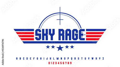Military Air Force Style Logo with Wings and Bold Font