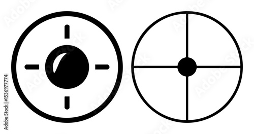 Vector Target sights with crosshair and aiming circle vector illustrations.