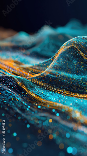 Digital Art Rendering of AI Head with Neural Networks and Chemical Structures: Fusion of Artificial Intelligence and Scientific Knowledge. Deep Blue Background with White Outlines for Tech Conferences