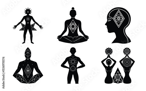 Spiritual Awakening Yoga, Meditation, and Energy Healing Symbols