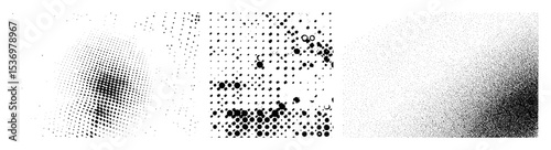 Vector Abstract halftone dots forming a fragmented portrait .