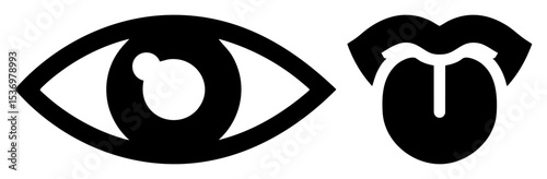 Vector Stylized eye and weeping mouth vector .
