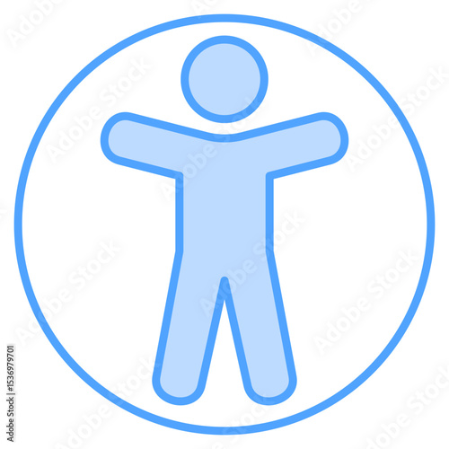 Accessibility Blue Icon Element For Design