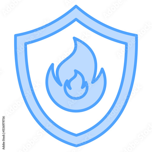 Fire Safety Blue Icon Element For Design