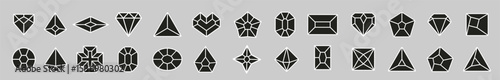 Diamonds vector icon set image