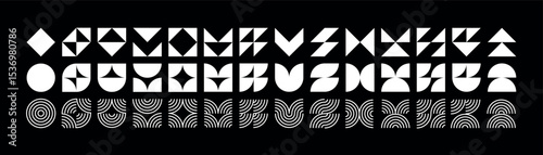 Collection of geometric and abstract shapes. Set of abstract symbols.
