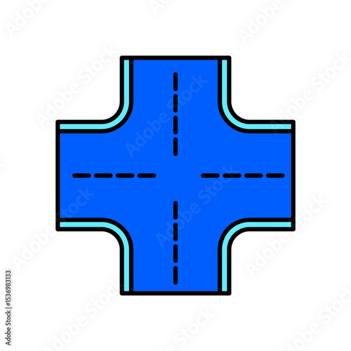 Icon a intersection, isolated against a clean background.