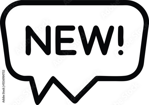 New arrival speech bubble icon graphic