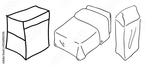 Vector Geometric Cuboid Illustrations in Three Perspectives