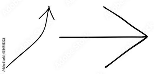 Vector Curved and Straight Arrows Indicate Directional Flow