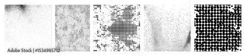 Vector Abstract dot transition from sparse to dense arrangements.