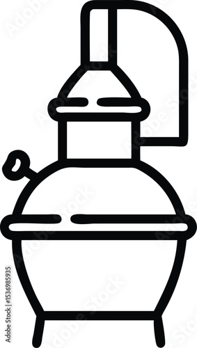 Traditional moonshine still icon illustration