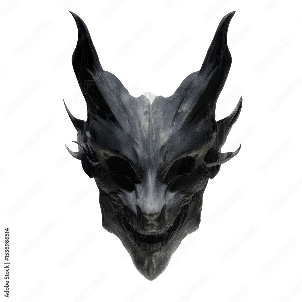 Obraz premium Dark Fantasy Demon Mask 3D Render