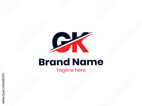 Free Download Vector Gk logo design is divided by a line. Gk logo template with red and black colors. kG logo, kG letter - GFXLoad