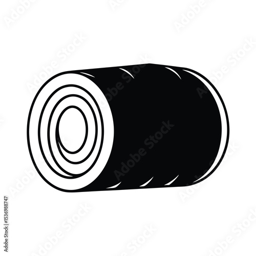 High resolution vector illustration of a single hay bale perfect for rural agricultural or farming designs