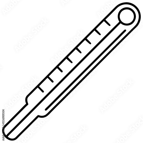 Minimal Thermometer Line Art Vector