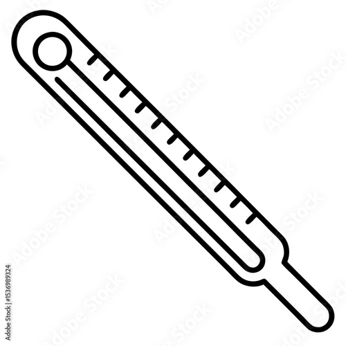 Minimal Thermometer Line Art Vector