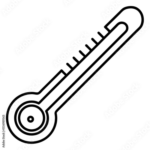 Minimal Thermometer Line Art Vector