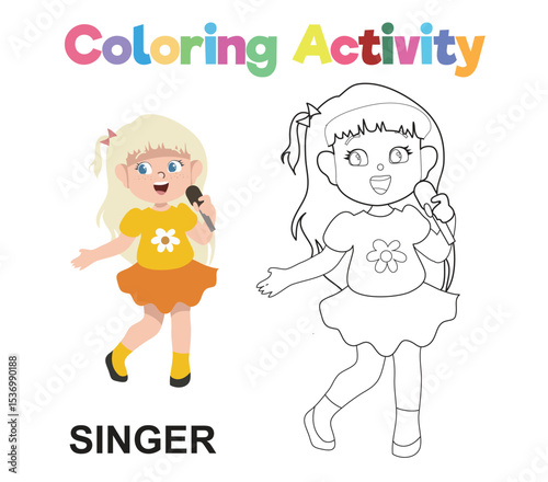 Coloring worksheet page. Educational printable coloring worksheet. Printable activity page for children 
