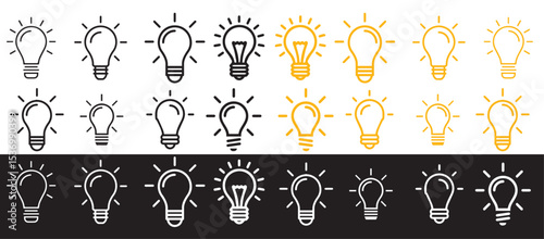 vector illustration of a set of bulb logo using in logo and icon for both