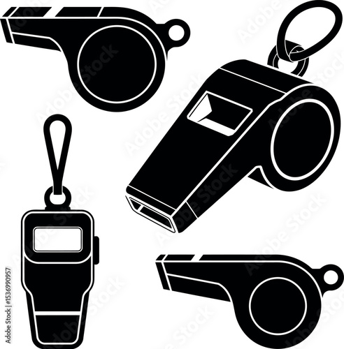 whistle silhouette on white background images