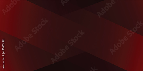 Red color square pattern on banner with shadow. Abstract white and grey color geometric background with copy space.