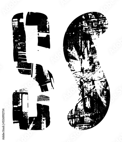 Vector Distressed numeral featuring the numbers five and six.