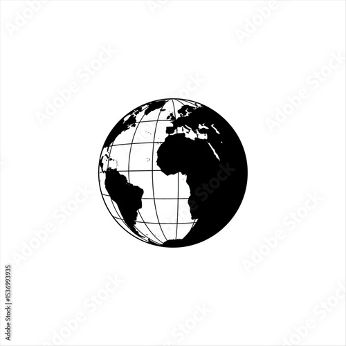 globe on white background
