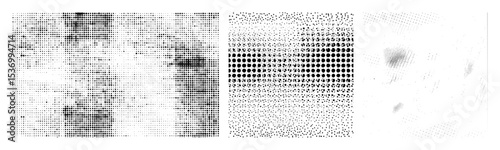 Vector Abstract portrait of a person composed of scattered dots.
