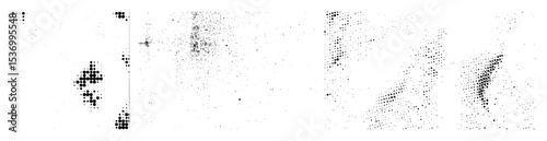 Vector Abstract scatter plot with linear and dense clusters.