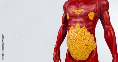 Fat Reduction and Abdominal Muscle Visualization in Human Body Model – 3D Rendering