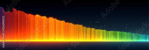 Colorful sound wave representation shows frequency distribution in a striking gradient design